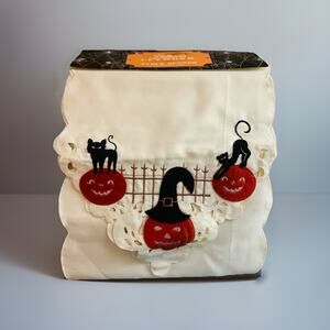 Halloween Cutwork Table Runner Decoration Jack O Lanterns Black Cats New NWT